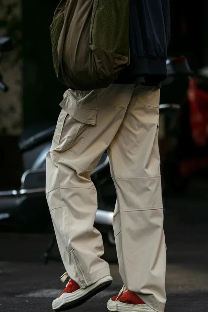 Straight Leg Twill Cargo Pants