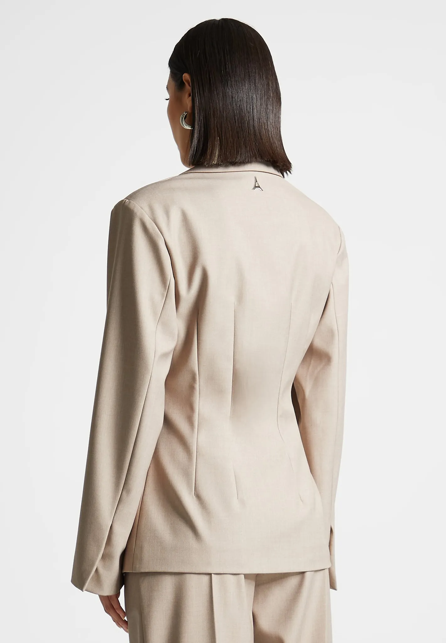 Tailored Double Breasted Blazer - Taupe