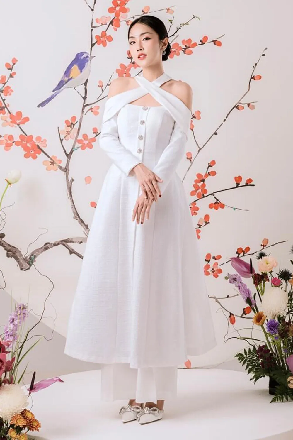 Targa Halter Neck Ao Dai