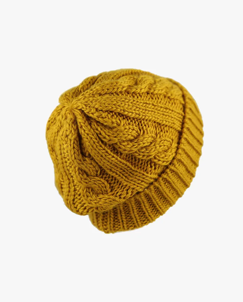 The Hat Depot - Curly Knit Beanie without Pom