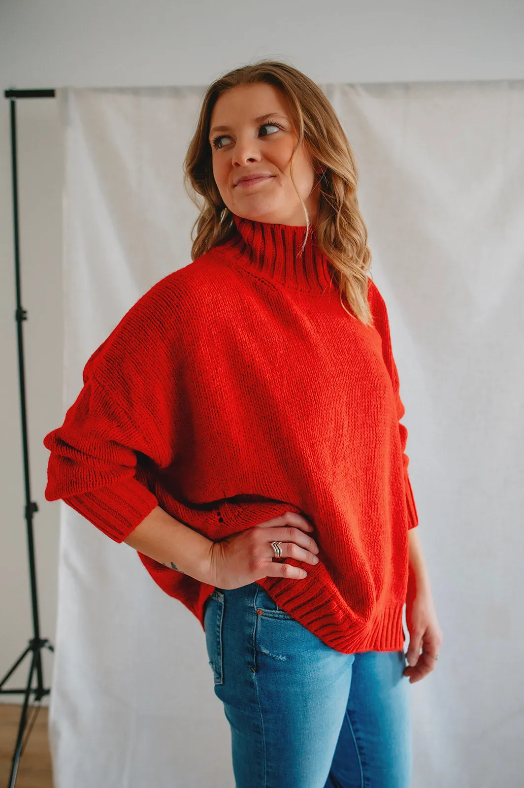 The Margot Sweater by Charli London - Apple Red