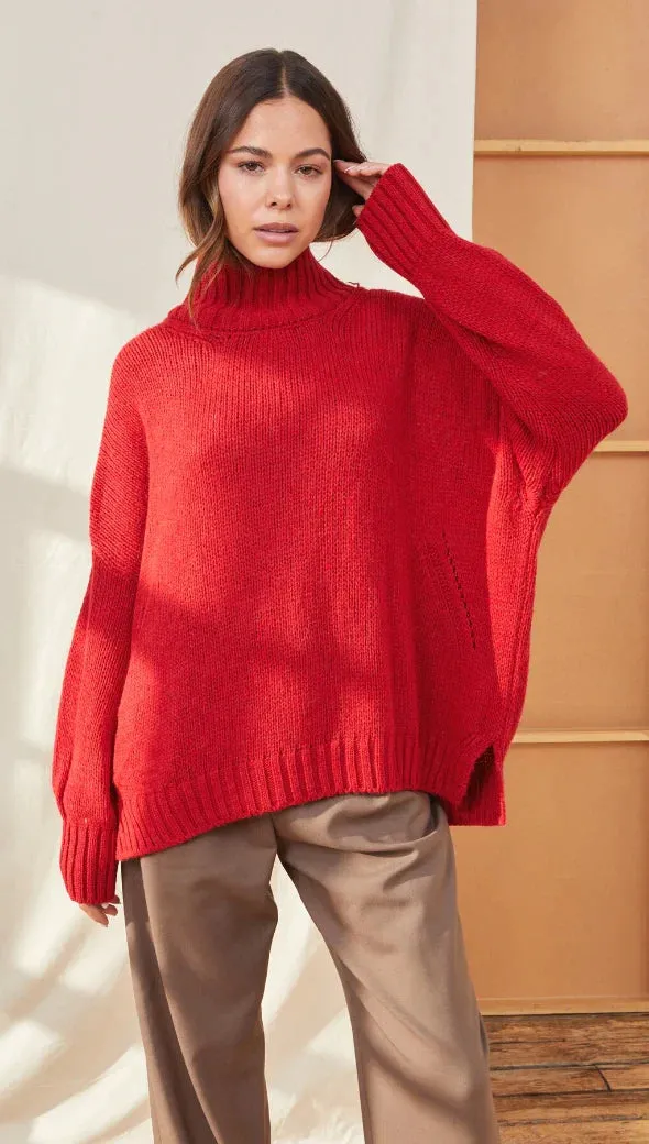 The Margot Sweater by Charli London - Apple Red