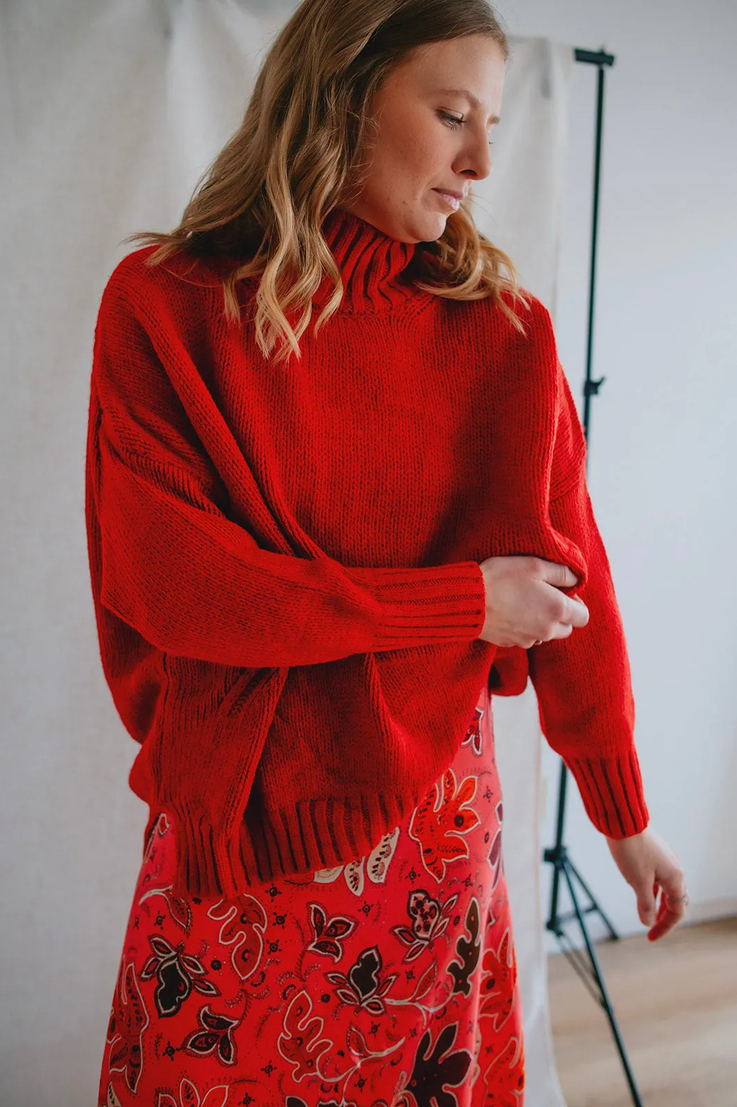 The Margot Sweater by Charli London - Apple Red