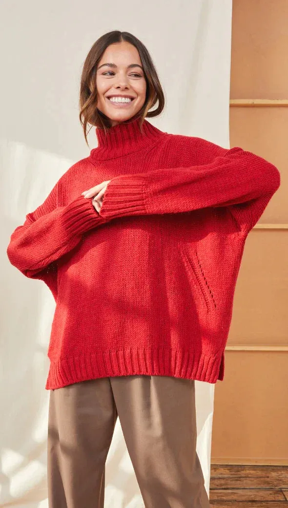 The Margot Sweater by Charli London - Apple Red