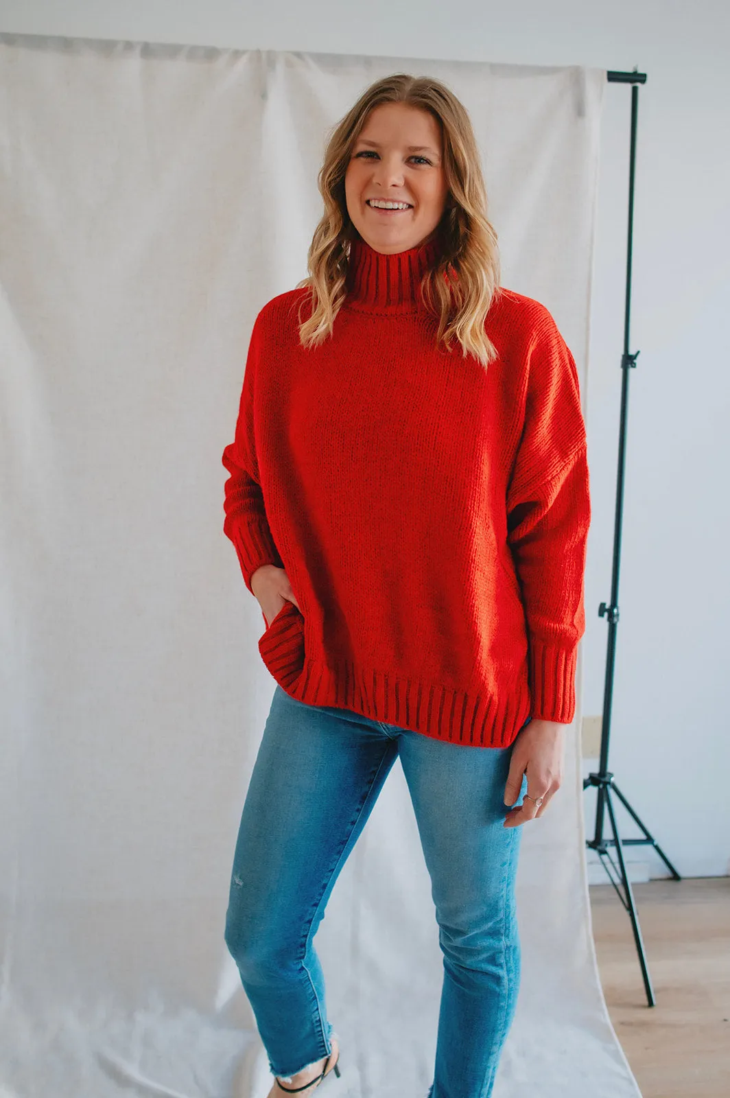 The Margot Sweater by Charli London - Apple Red