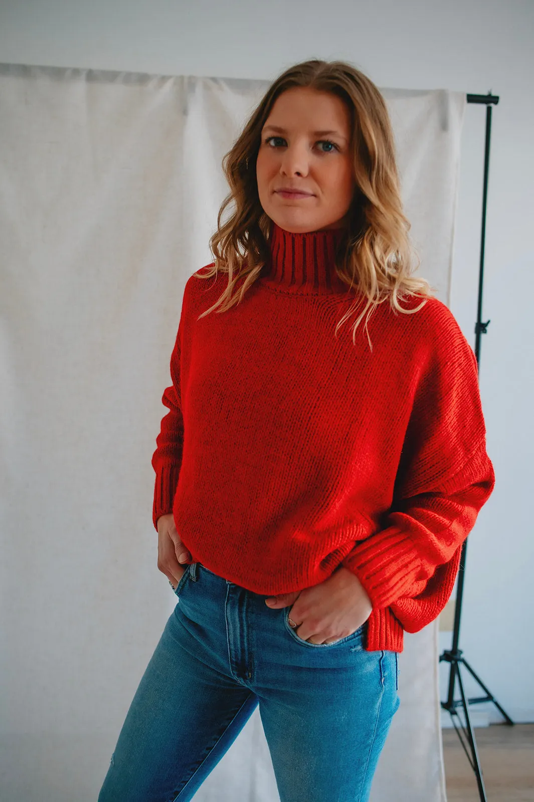 The Margot Sweater by Charli London - Apple Red