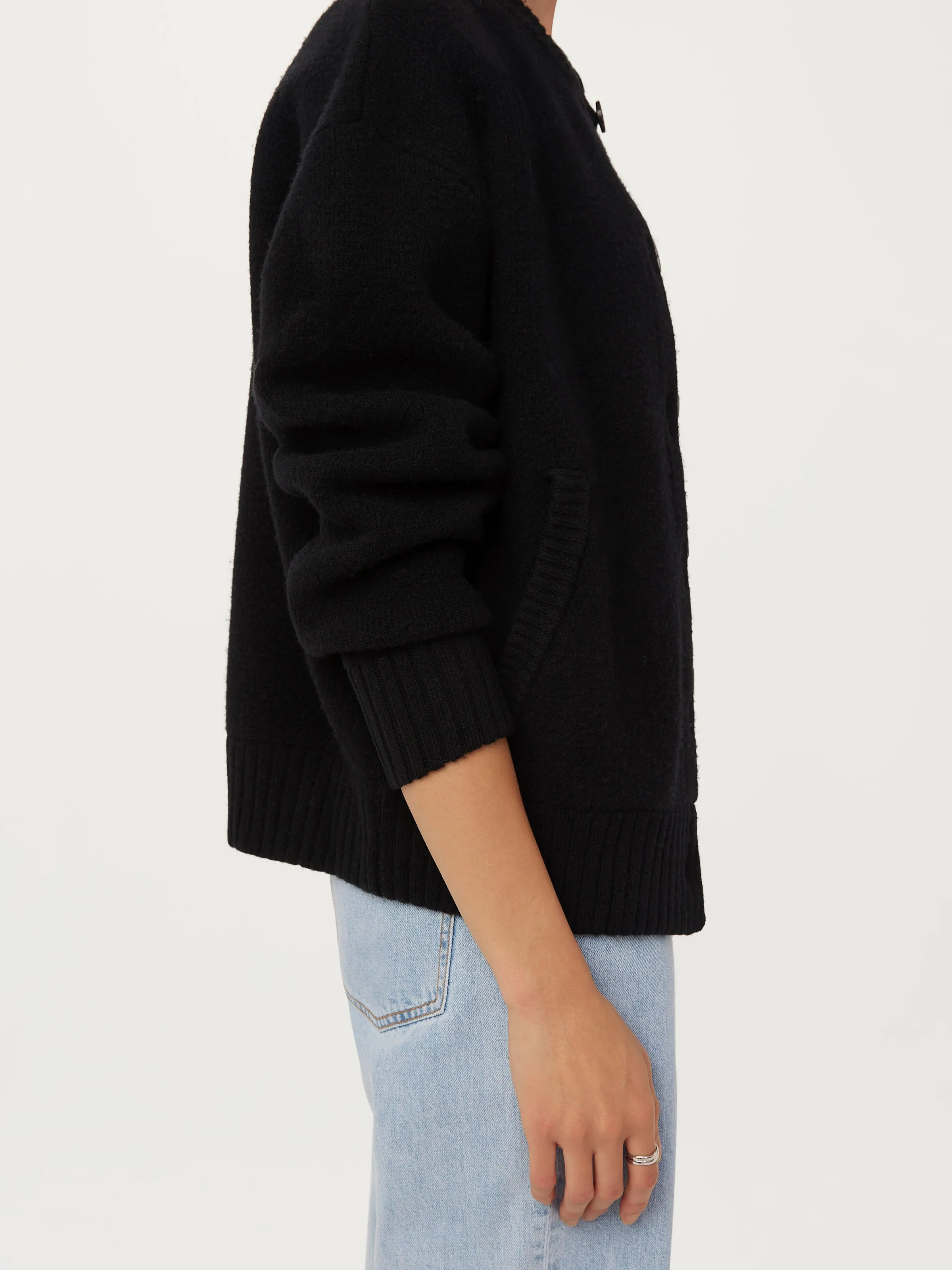 The Merino Wool Bomber  in Black