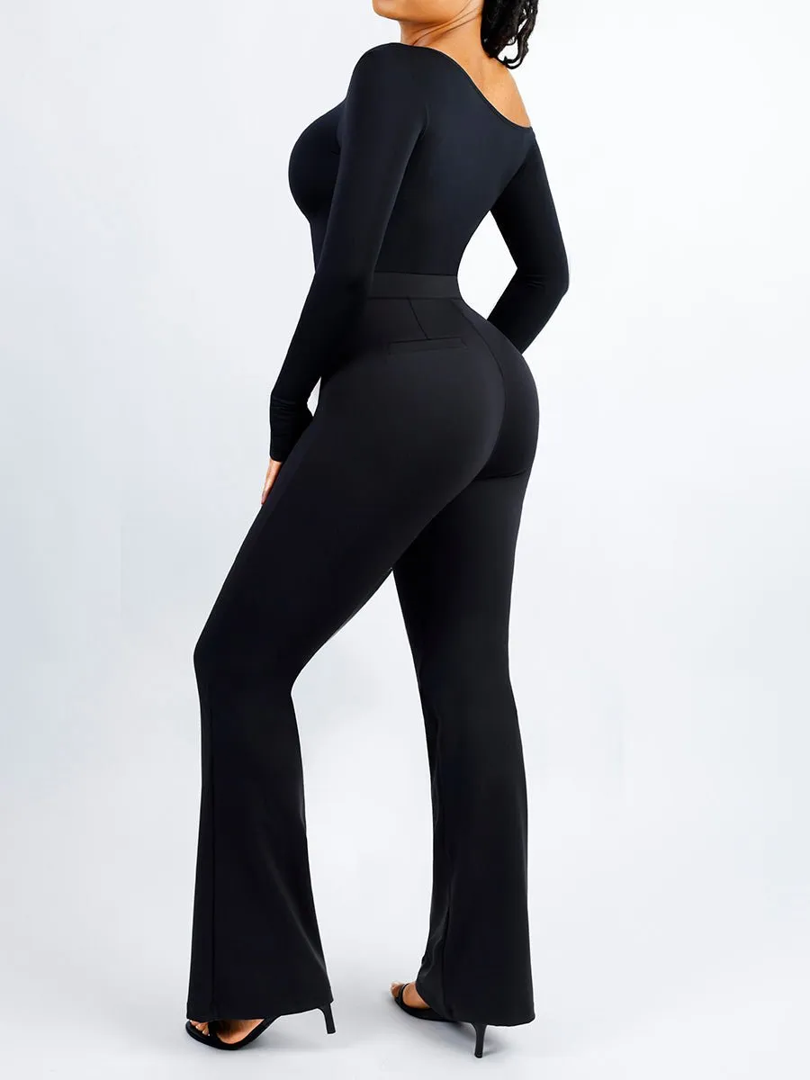 Theresa - High Waist Built-in Shaping Short Flare Broek