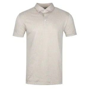 Thomas Maine Birdseye Pattern Knitted Polo Shirt in Beige