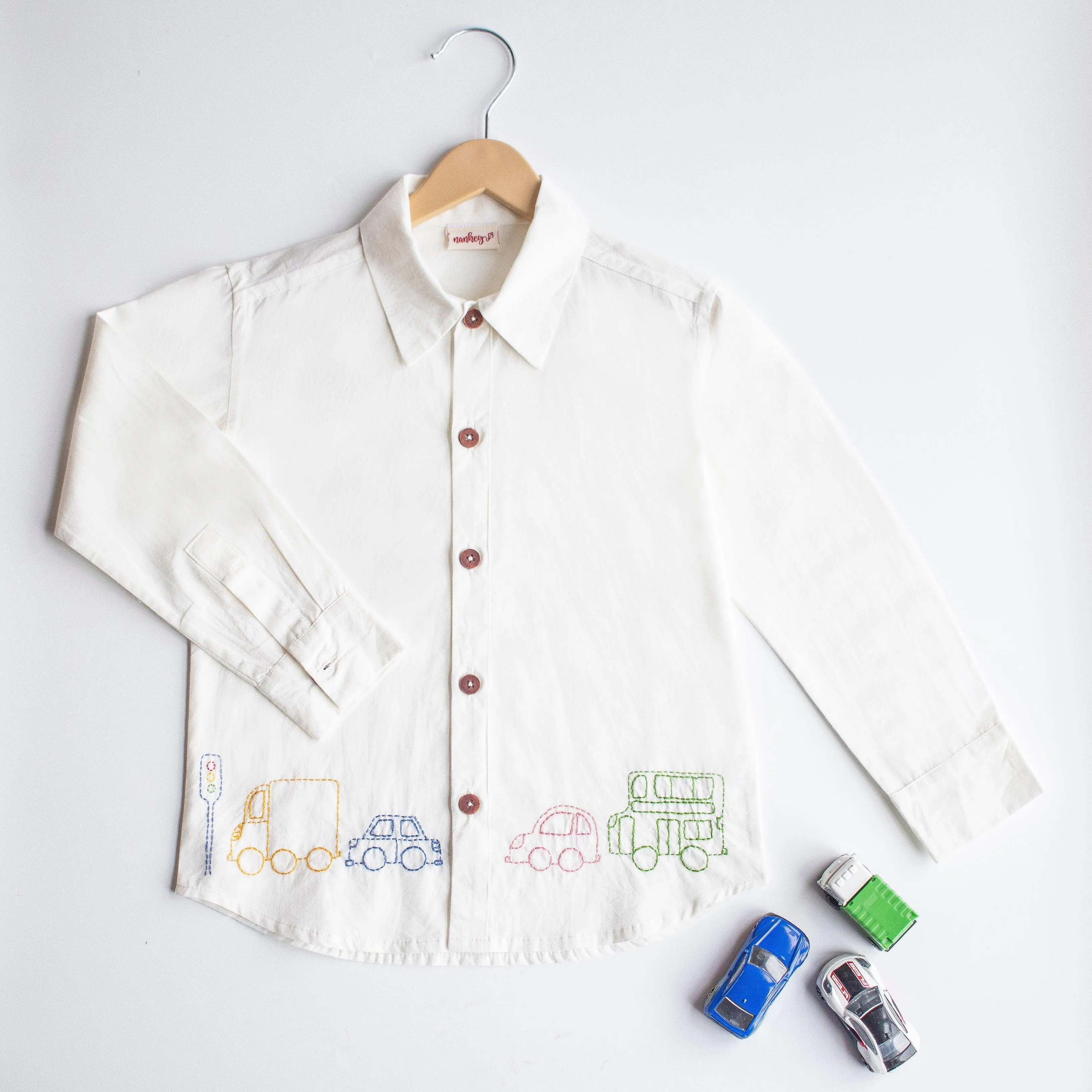 Traffic Embroidered Formal Shirt - Light Pink