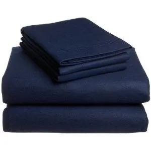 Twin Extra Long 100% Cotton Jersey Sheet Set - Soft by Crescent Bedding Navy Twin XL