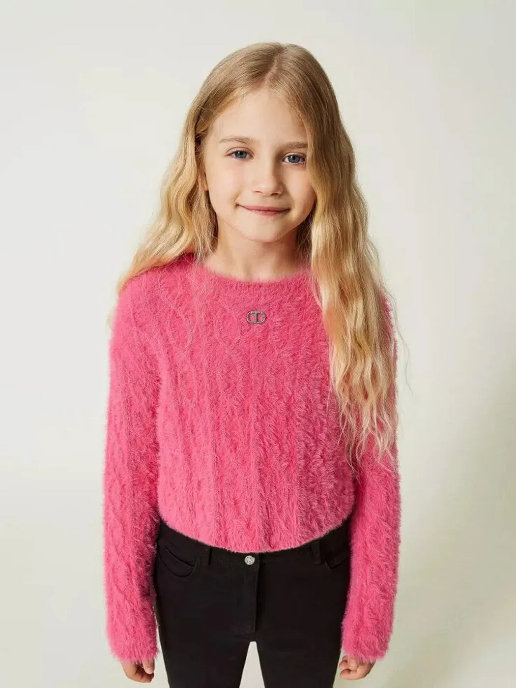 TWINSET Girl's knit jumper - 232GJ3651 Fuchsia