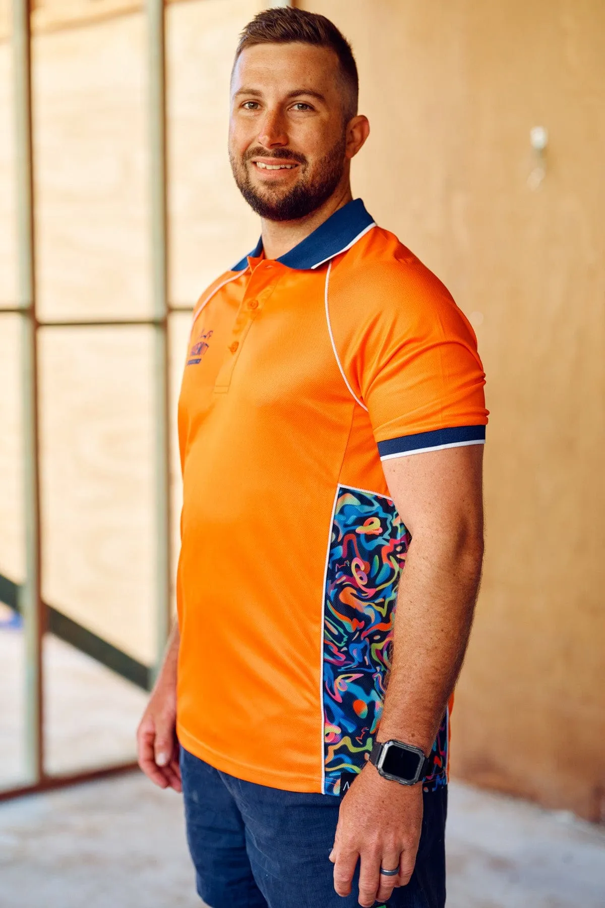 Unisex Orange Pearler Polo