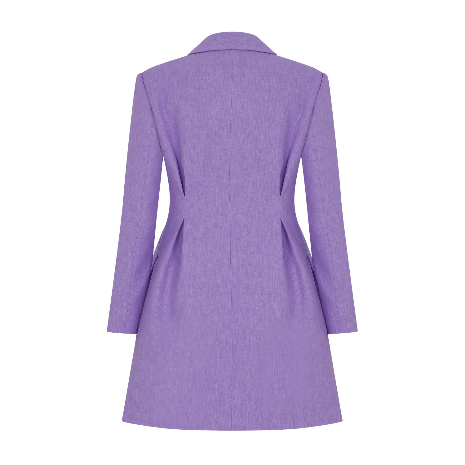 Valerie Shoulder-Padded Blazer Dress in Mauve Mist