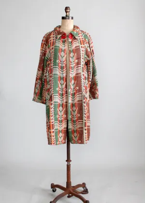 Vintage 1920s Geometric Woven Coat