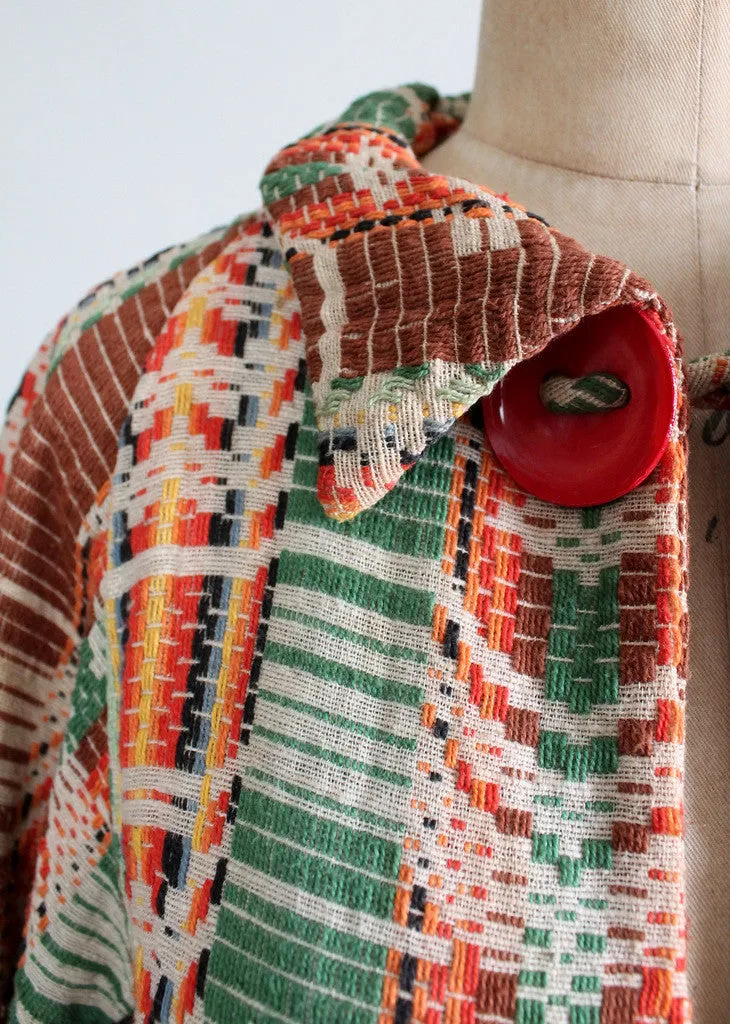 Vintage 1920s Geometric Woven Coat