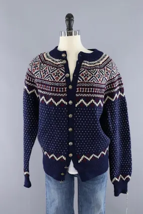 Vintage 1970s Wool Danish Fair Isle Sweater