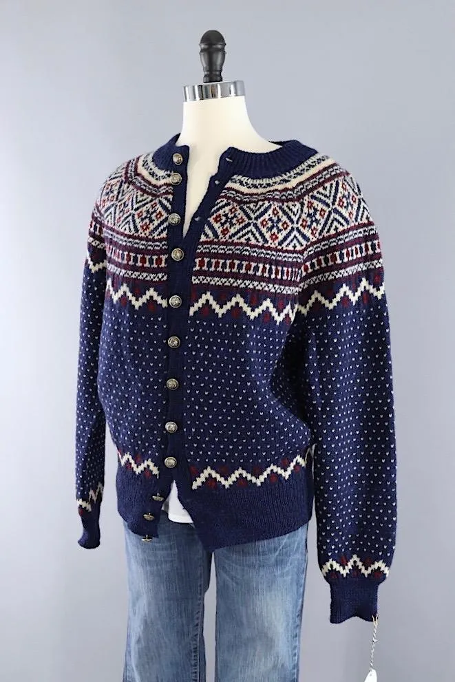 Vintage 1970s Wool Danish Fair Isle Sweater