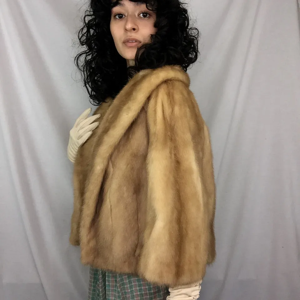 Vintage 50s 60s | Fur Capelet Cape Shrug Coat by Capitol Furs | Free Size