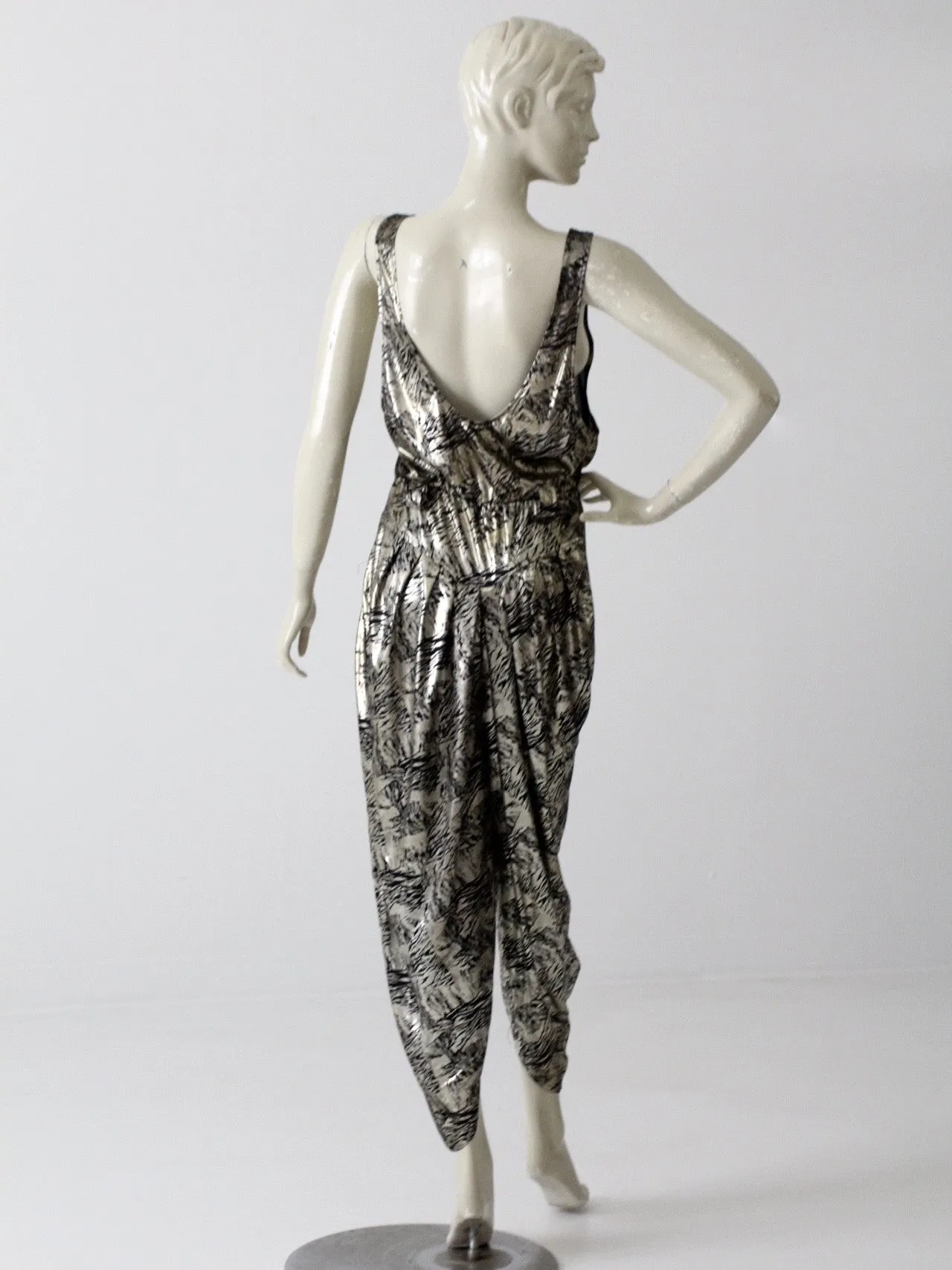 vintage 80s metallic jumpsuit