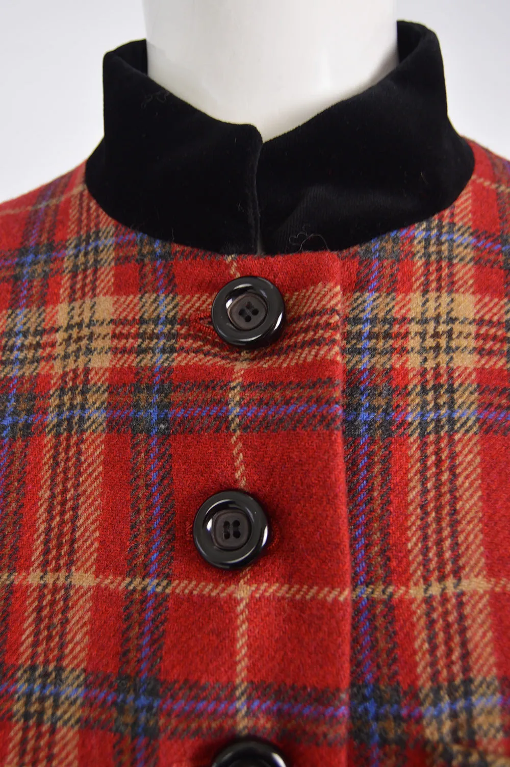 Vintage Red Checked Wool Jacket, 1980s