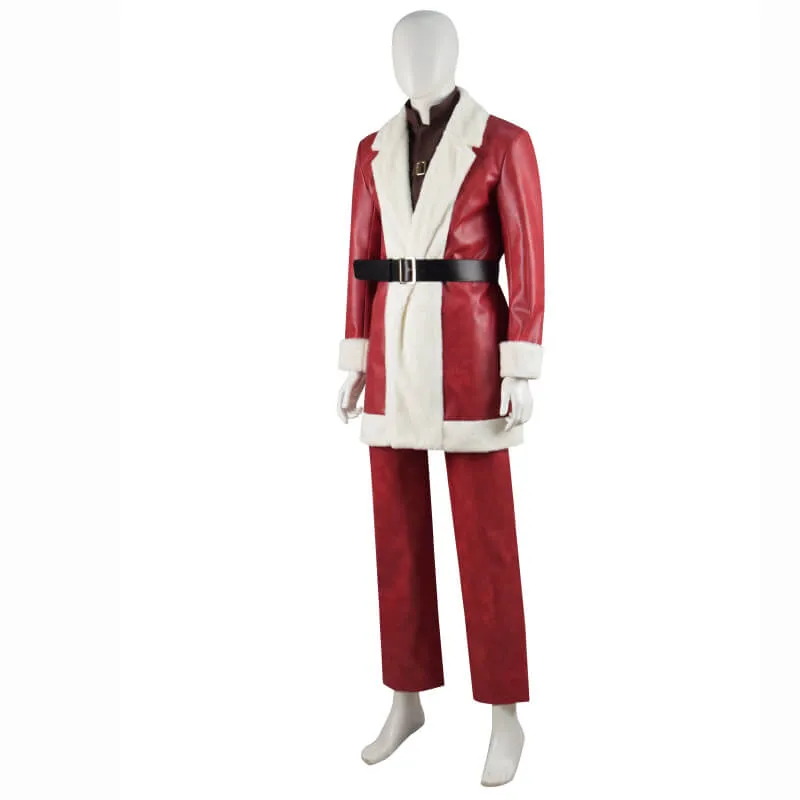 Violent Night Santa Costume Santa Claus Suit Leather Christmas Outfit BEcostume