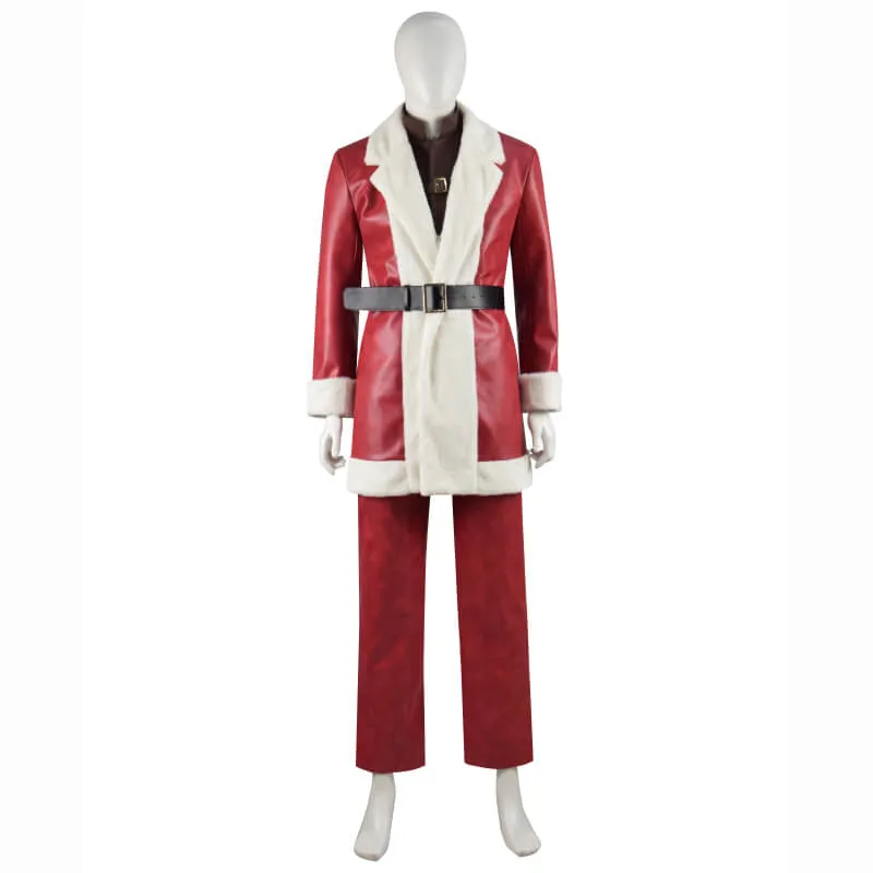 Violent Night Santa Costume Santa Claus Suit Leather Christmas Outfit BEcostume