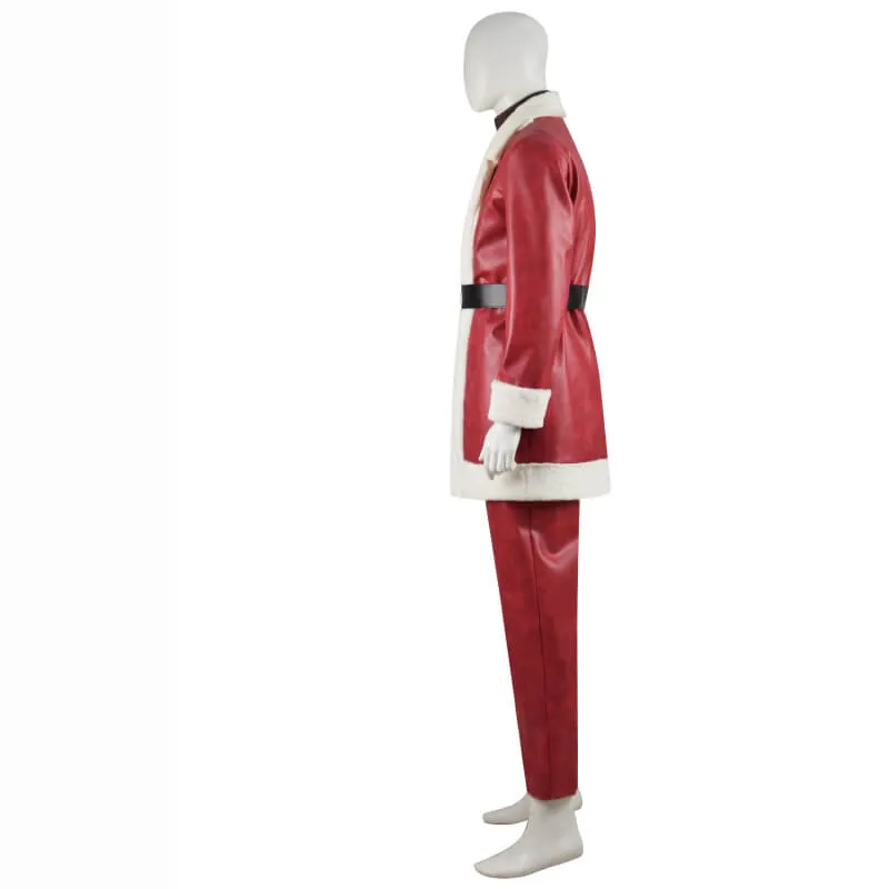 Violent Night Santa Costume Santa Claus Suit Leather Christmas Outfit BEcostume