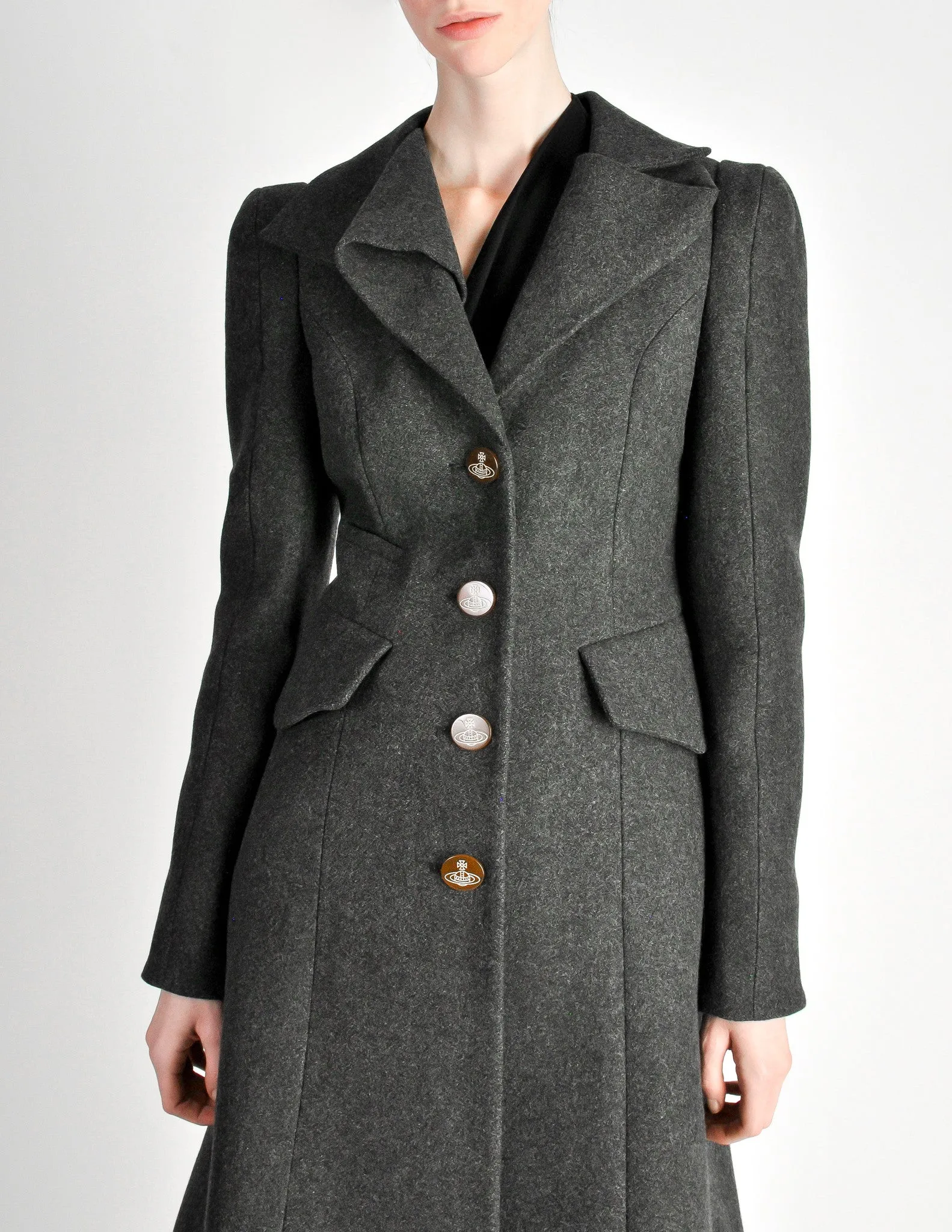 Vivienne Westwood Red Label Grey Felted Wool Coat