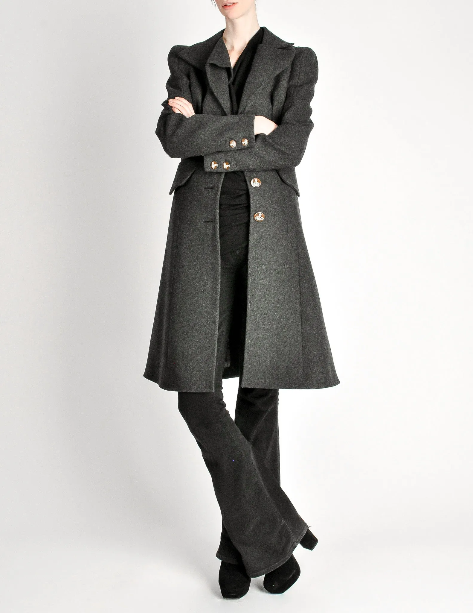 Vivienne Westwood Red Label Grey Felted Wool Coat