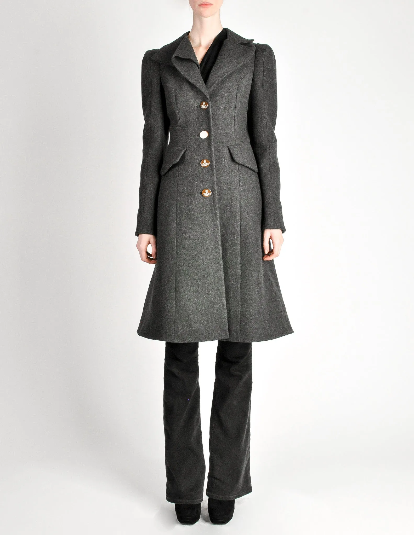 Vivienne Westwood Red Label Grey Felted Wool Coat