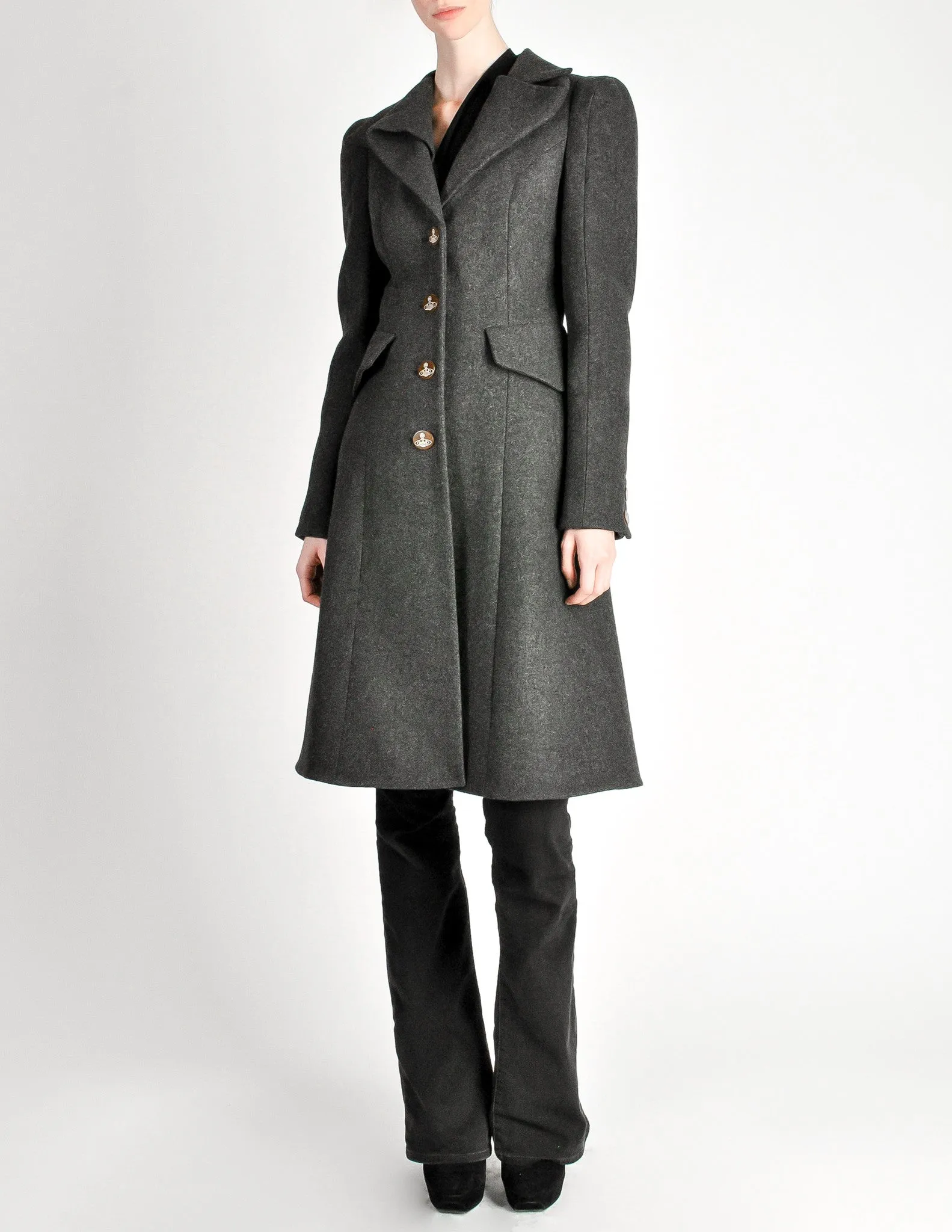 Vivienne Westwood Red Label Grey Felted Wool Coat