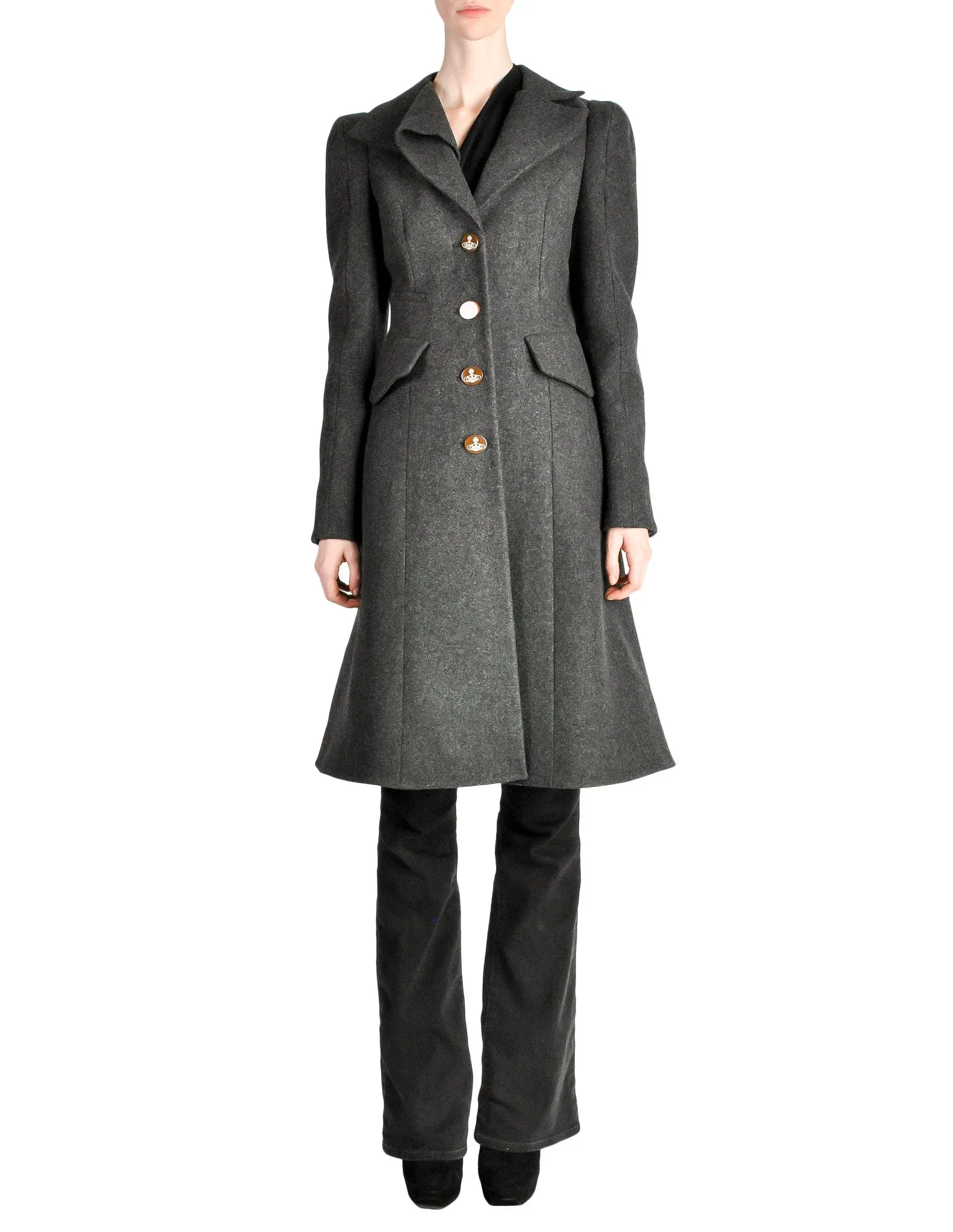 Vivienne Westwood Red Label Grey Felted Wool Coat