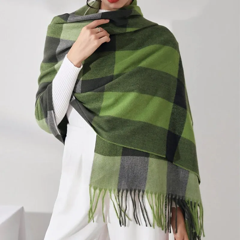 Voguish Winter Fashion Oversized Thick Plaid Scarfs