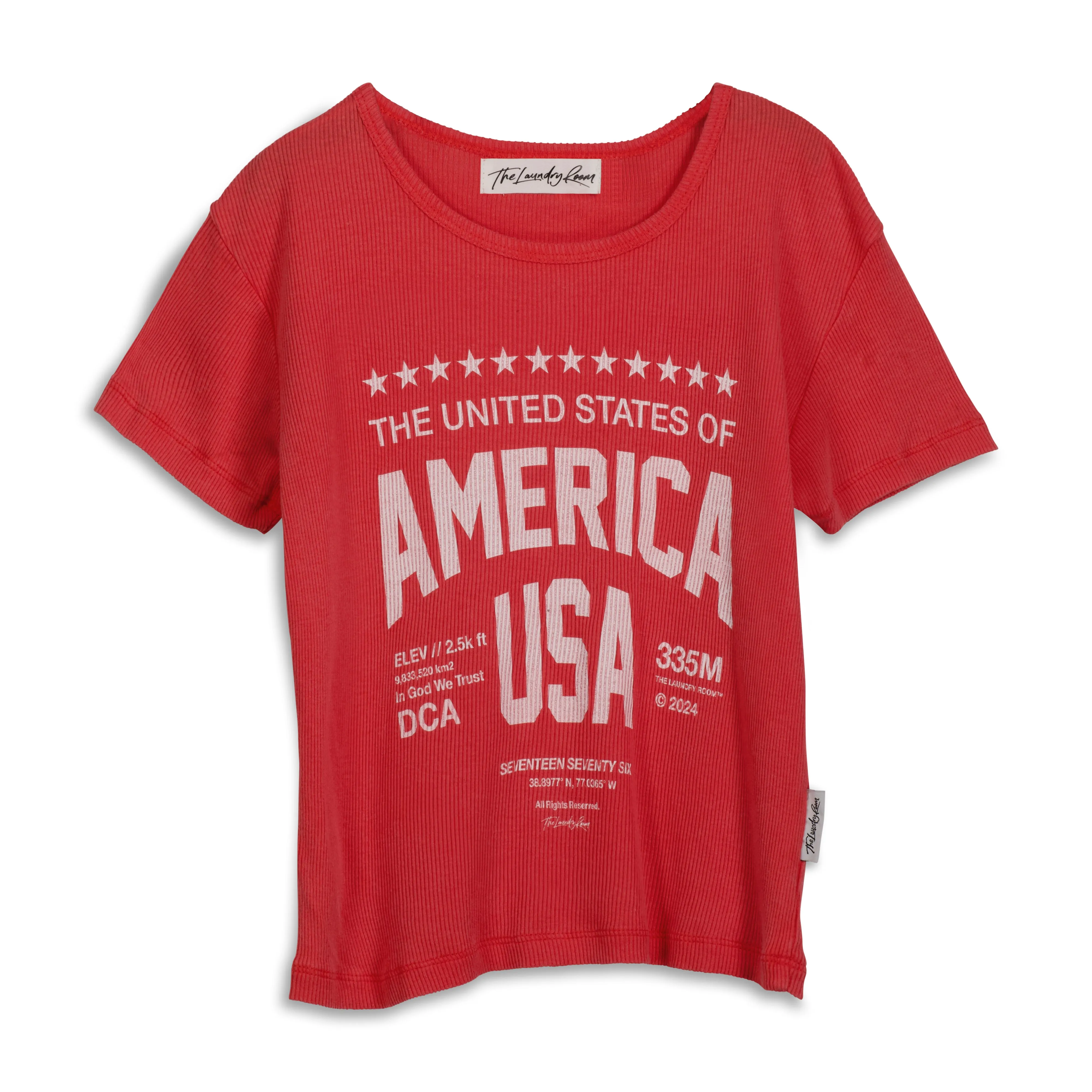 Welcome To America - Baby Tee - Vintage Red