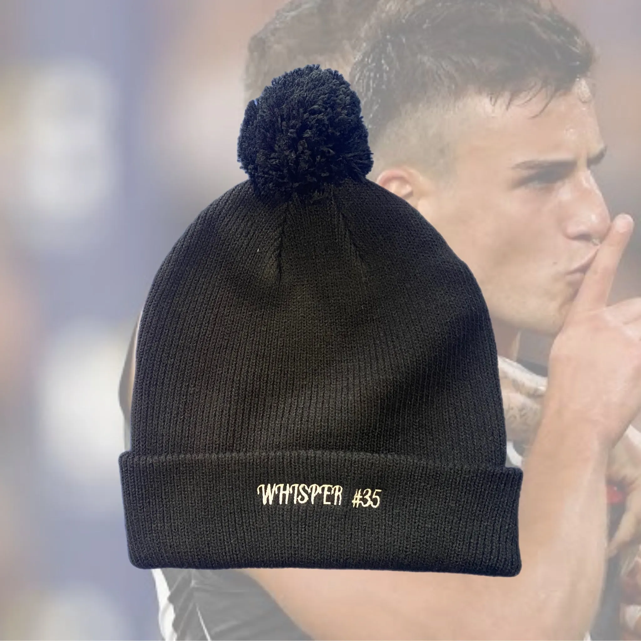 WHISPER #35: ALL BLACK KNIT BEANIE