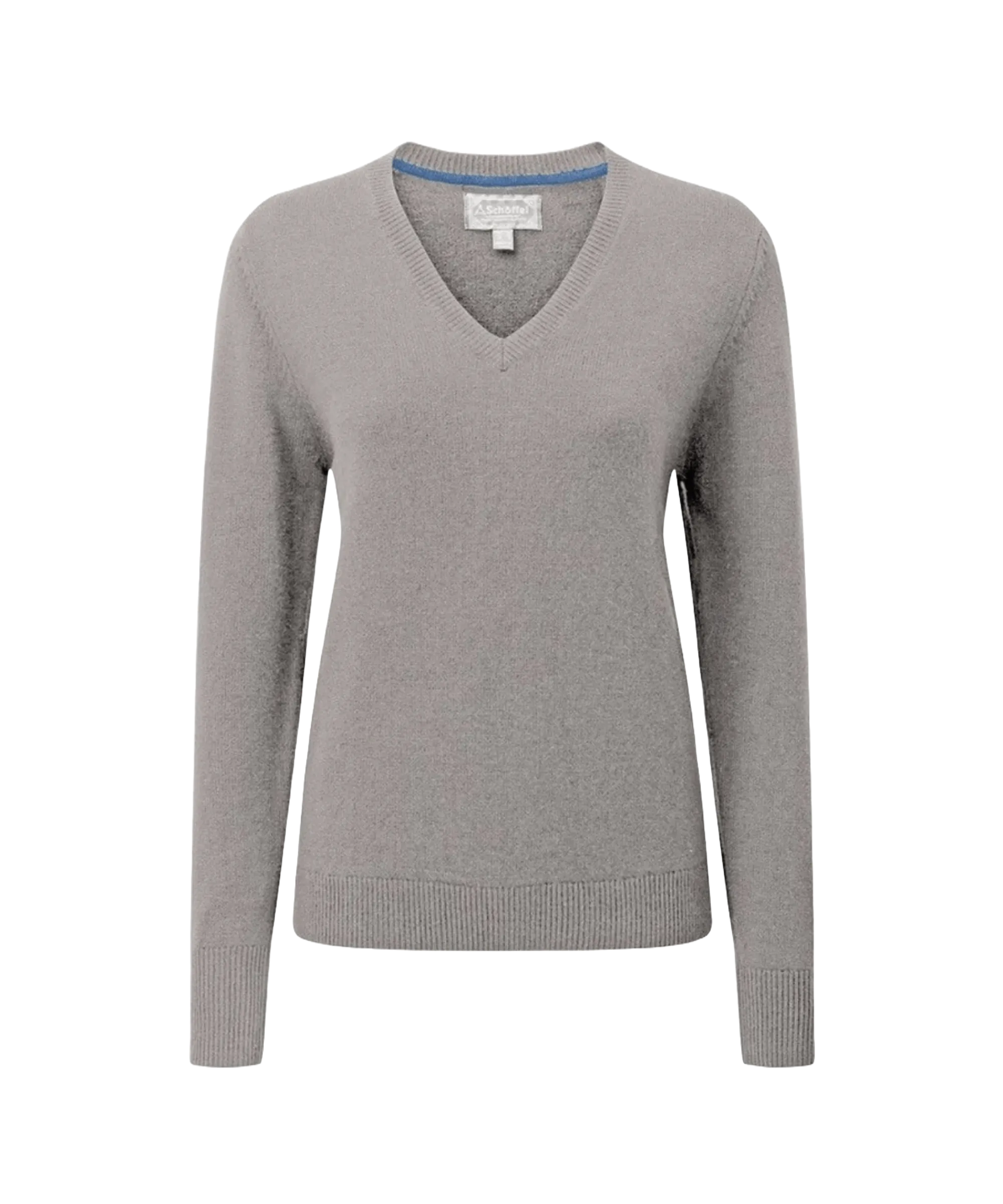 Women's Merino V Neck - Silver Grey