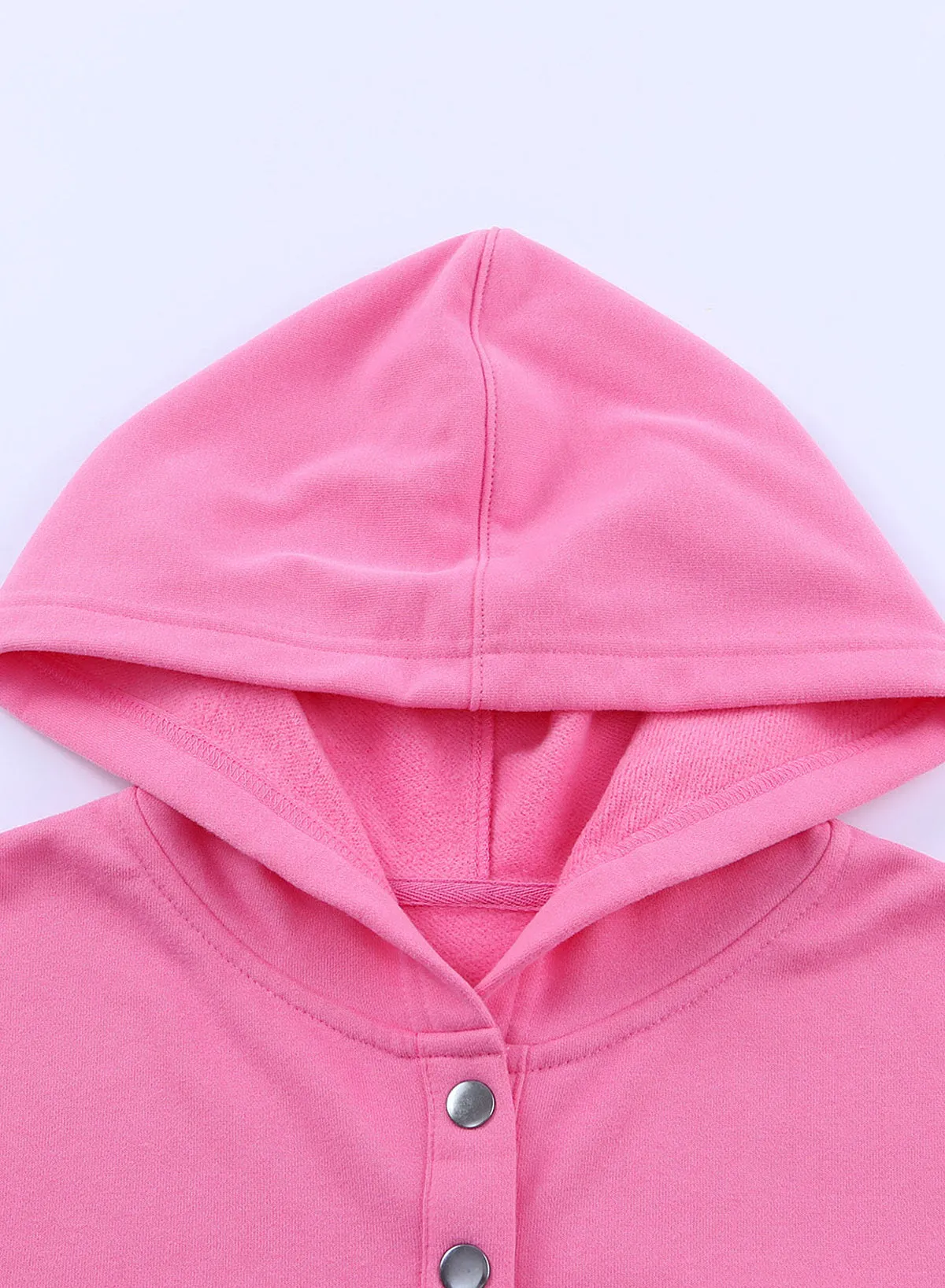 Women's Oversized Hooded Sweatshirt Batwing Sleeve Pocketed Henley Hoodie