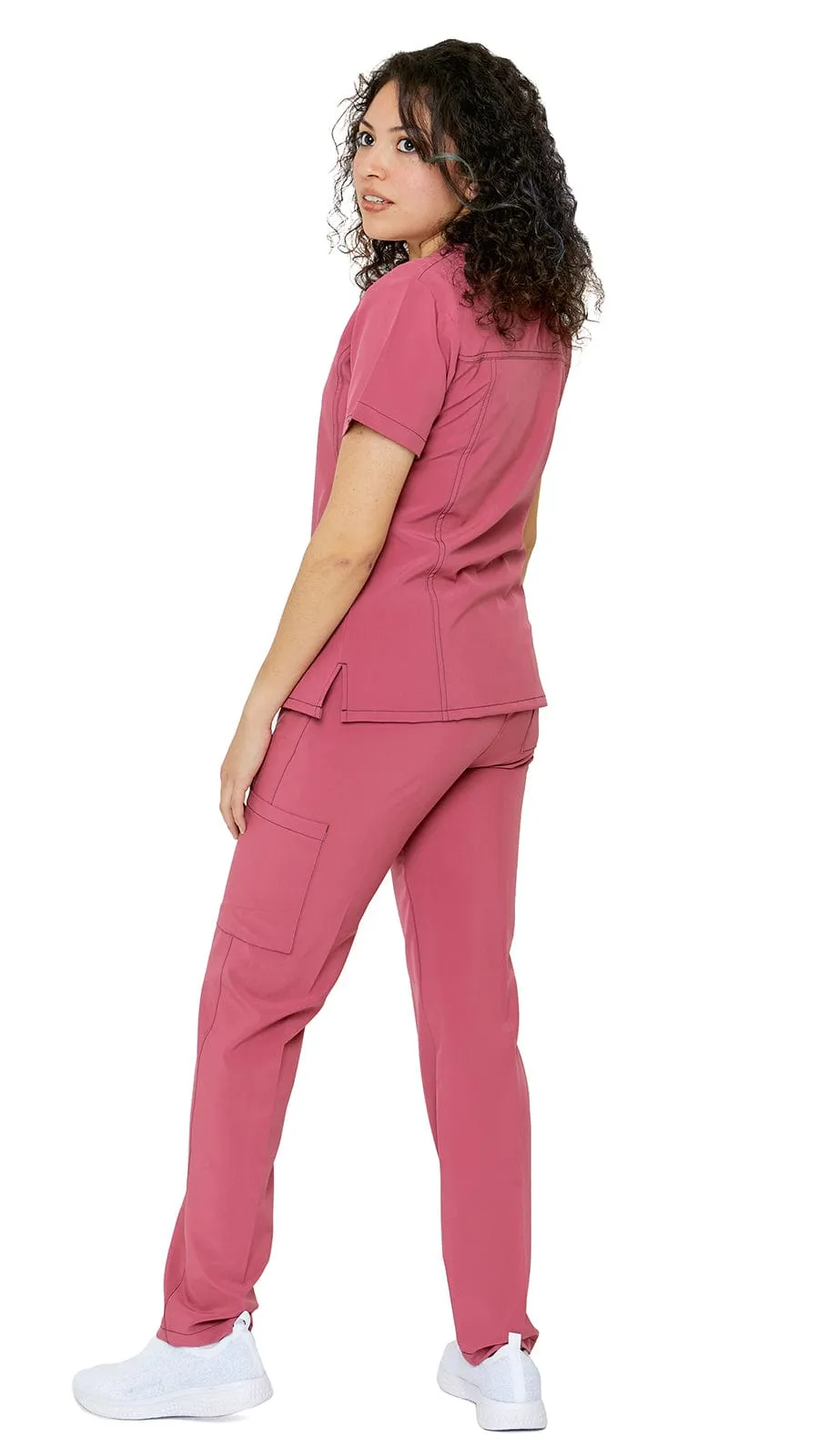 Women's Soft Stretch Silver Zipper Uniform Scrubs - Style ST400