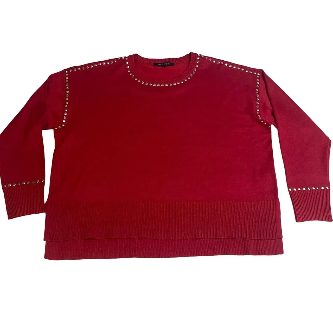 Zac & Rachel Women's Red and Silver Jumper